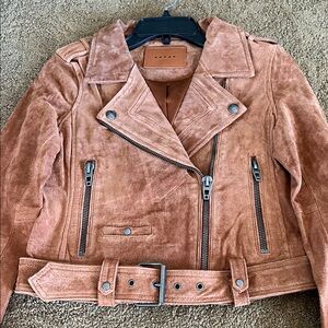 Blank NYC Women's Suede Leather Jacket in Tan